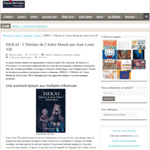 Isekai Light Novel - France Net Infos